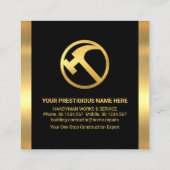 Carte De Visite Carré Gold Home Handyman Tools Circle Board (Dos)