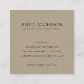 CARTE DE VISITE CARRÉ GOLD JAUNE FOLIAGE INITIAL WREATH PROFESSIONAL (Dos)