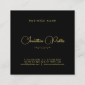 Carte De Visite Carré Gold Look Calligraphié Nom de script Simple Modèle (Dos)