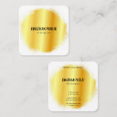 Carte De Visite Carré Gold Look moderne élégant Modèle professionnel (Devant / Derrière)