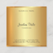 Carte De Visite Carré Gold Look Moderne manuscrit Monogramme Script (Dos)