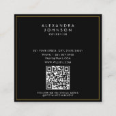 Carte De Visite Carré Gold Luxe Numéro Devise Influencer Photo (Dos)