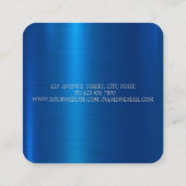 Carte De Visite Carré Gold Music Notes Casque DJ Blue Metallic (Dos)