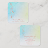 Carte De Visite Carré *~* Gold Rose + Willow Tree Branch Pastel Ombre (Devant / Derrière)