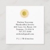 Carte De Visite Carré Gold Sun Faux Foil Mandala Black Jewelry Designer (Dos)