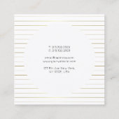 Carte De Visite Carré Gold White Modèle Moderne Élégant Design simple (Dos)