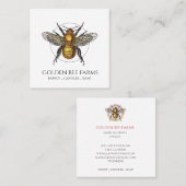 Carte De Visite Carré Golden Bee Farms Honey Apiary Beekeeper (Devant / Derrière)