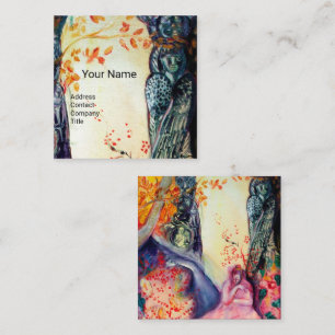 Carte De Visite Carré GOLDEN DREAM Yoga Instructeur, Méditation, Jardin 