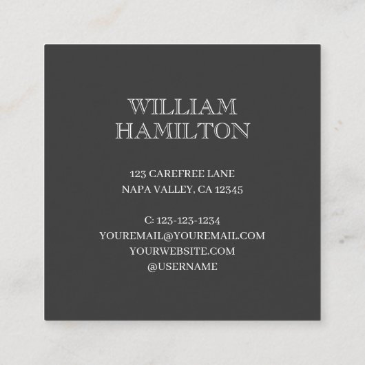 Carte De Visite Carré Golf Lover Cross Club (Dos)