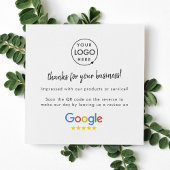 Carte De Visite Carré Google Avis | Business Review Link QR Code