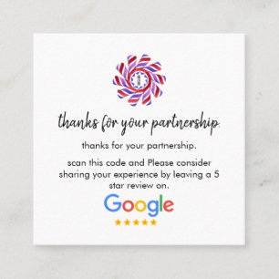 Carte De Visite Carré Google Avis Business Review Link QR Code Squa