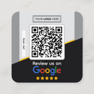 Carte De Visite Carré Google Avis Code QR de lien d'avis d'entreprise
