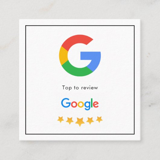 Carte De Visite Carré Google Avis | Examen des activités (Devant)