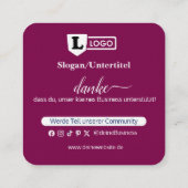 Carte De Visite Carré Google Bewertungskarte mit QR code Business Card  (Dos)