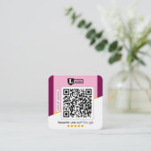 Carte De Visite Carré Google Bewertungskarte mit QR code Business Card  (Debout devant)