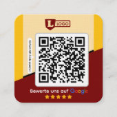 Carte De Visite Carré Google Bewertungskarte mit QR code Business Card  (Devant)