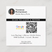 Carte De Visite Carré Google blanc moderne examen QR Notaire Merci (Dos)