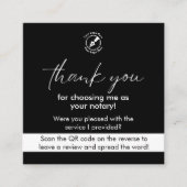 Carte De Visite Carré Google noir moderne examen QR Notaire Merci (Devant)