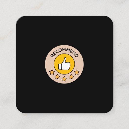 Carte De Visite Carré Google Review My Business Black Qr Code Link (Devant)