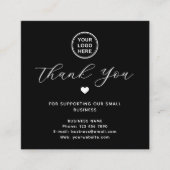 Carte De Visite Carré Google Review QR Code Merci Black Modern (Devant)