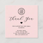 Carte De Visite Carré Google Review QR Code Merci Carré rose (Devant)