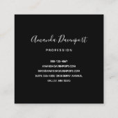 Carte De Visite Carré Goth Crâne avec Fleurs rouges et Feuilles d'or (Dos)