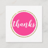 Carte De Visite Carré GRÂCE à la tache moderne lettré écriture rose chau (Devant)