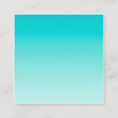 Carte De Visite Carré gradient aqueux turquoise (Dos)