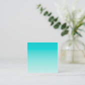 Carte De Visite Carré gradient aqueux turquoise (Debout devant)