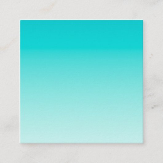 Carte De Visite Carré gradient aqueux turquoise (Devant)