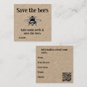 Carte De Visite Carré Graines de croissance ou Bulbs Card Inset - Enregi (Devant / Derrière)