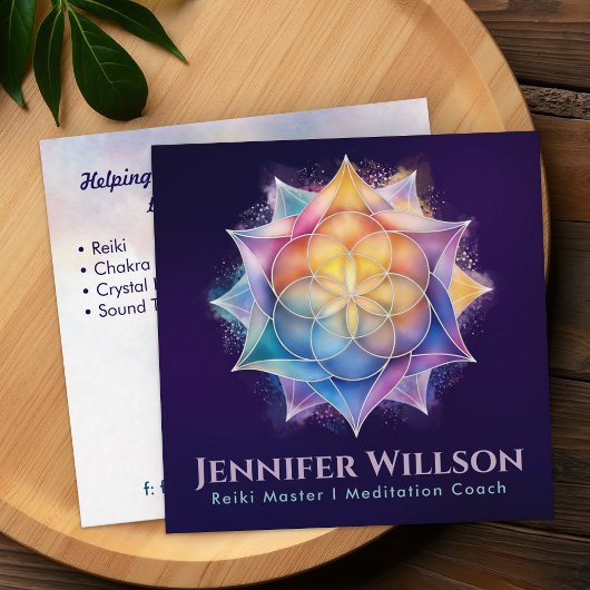 Carte De Visite Carré Graines de vie en Lotus