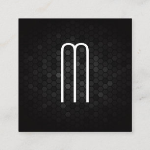 Carte De Visite Carré Grand monogramme moderne   Arrière - plan géométri