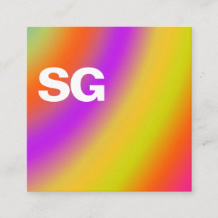 Carte De Visite Carré Grandes Initiales - Carré - Couleurs douces 02