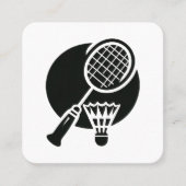 Carte De Visite Carré Graphique de badminton (Devant)