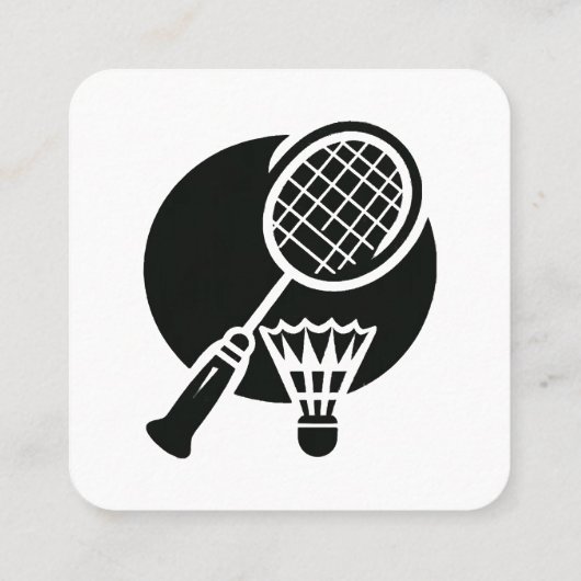 Carte De Visite Carré Graphique de badminton (Dos)