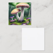 Carte De Visite Carré Graphique de champignons (Devant / Derrière)