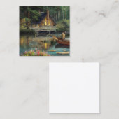 Carte De Visite Carré Graphique de pêche (Devant / Derrière)