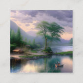 Carte De Visite Carré Graphique de pêche (Devant)