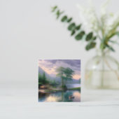 Carte De Visite Carré Graphique de pêche (Debout devant)