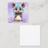 Carte De Visite Carré Graphique de souris aquarelle (Devant / Derrière)