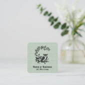 Carte De Visite Carré Graphique Hiboux et fleurs (Debout devant)