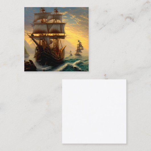 Carte De Visite Carré Graphique pirate (Devant / Derrière)