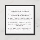 Carte De Visite Carré Gras Black Butterfly Tattoo Instructions pour les  (Dos)