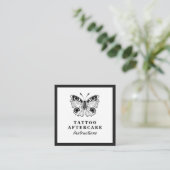 Carte De Visite Carré Gras Black Butterfly Tattoo Instructions pour les  (Debout devant)