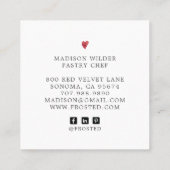 Carte De Visite Carré Gras Dessert Restauration Baker Calligraphie | Cup (Dos)