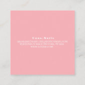 Carte De Visite Carré Gras Faux Parties scintillant Pink Gold Maquillage (Dos)