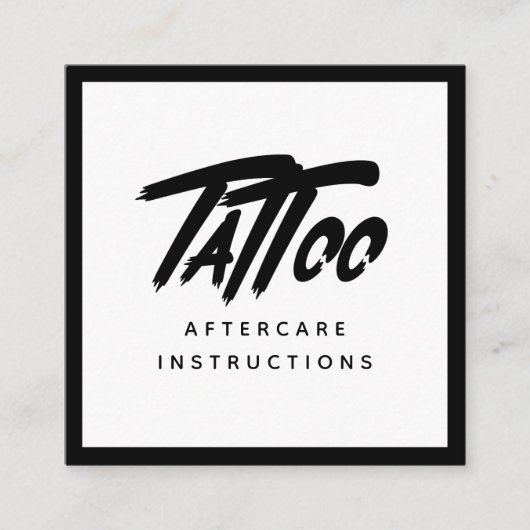 Carte De Visite Carré Gras Graffiti Style Tatouage Instructions (Devant)