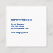 Carte De Visite Carré Gras lettre géante couverture bleu (Dos)