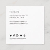 Carte De Visite Carré Gras Moderne Lignes de Déplacement Professionnel N (Dos)